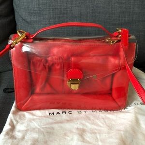 Marc by Marc Jacobs red Clearly Top Handle Bag